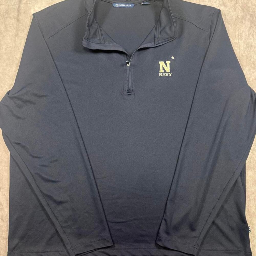 Navy Midshipmen Cutter & Buck 1/4 Zip Pullover Jacket Navy Blue Men's Size XL